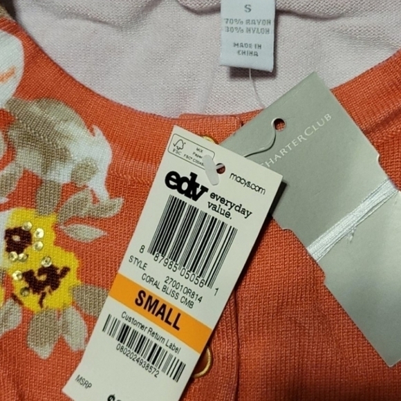 CHARTER Club Long Sleeve Cardigan Sweater - Picture 3 of 8